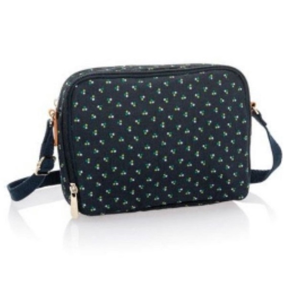 thirtyone Bags Thirty One Double Zip Crossbody Navy Dot Trio Nip